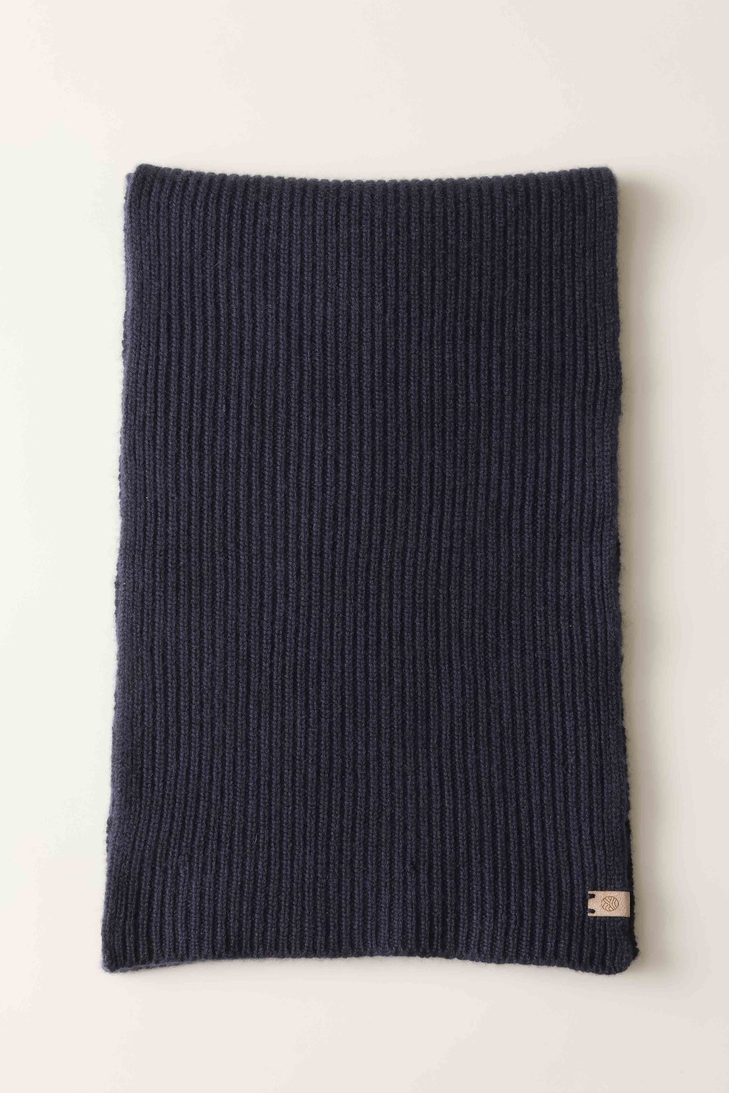 カシミヤ リブ スカーフ ネイビー UNISEX