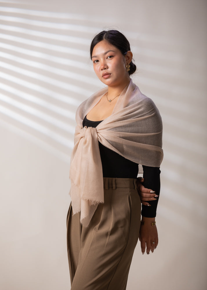 Shital Cashmere Stole サンドベージュ