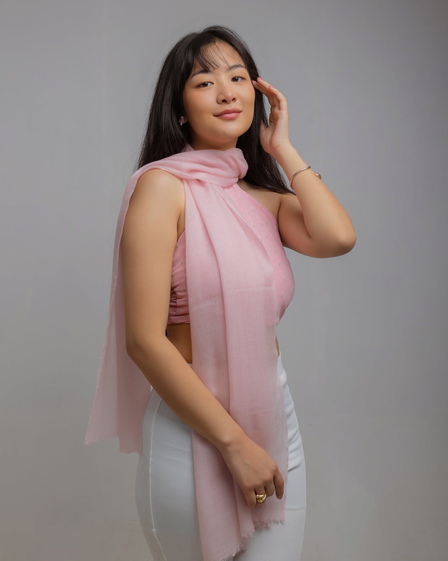 Shital Cashmere Stole ブラッシュピンク
