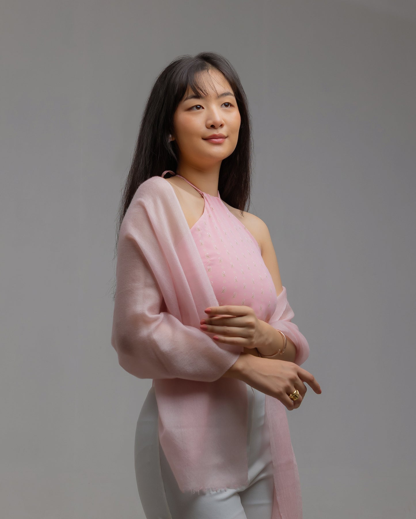 Shital Cashmere Stole ブラッシュピンク