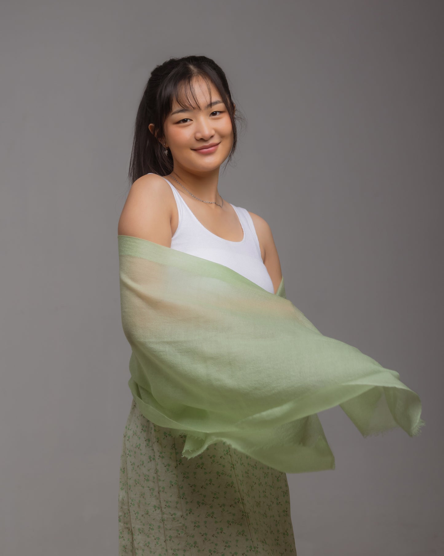 Shital Cashmere Stole ミントグリーン