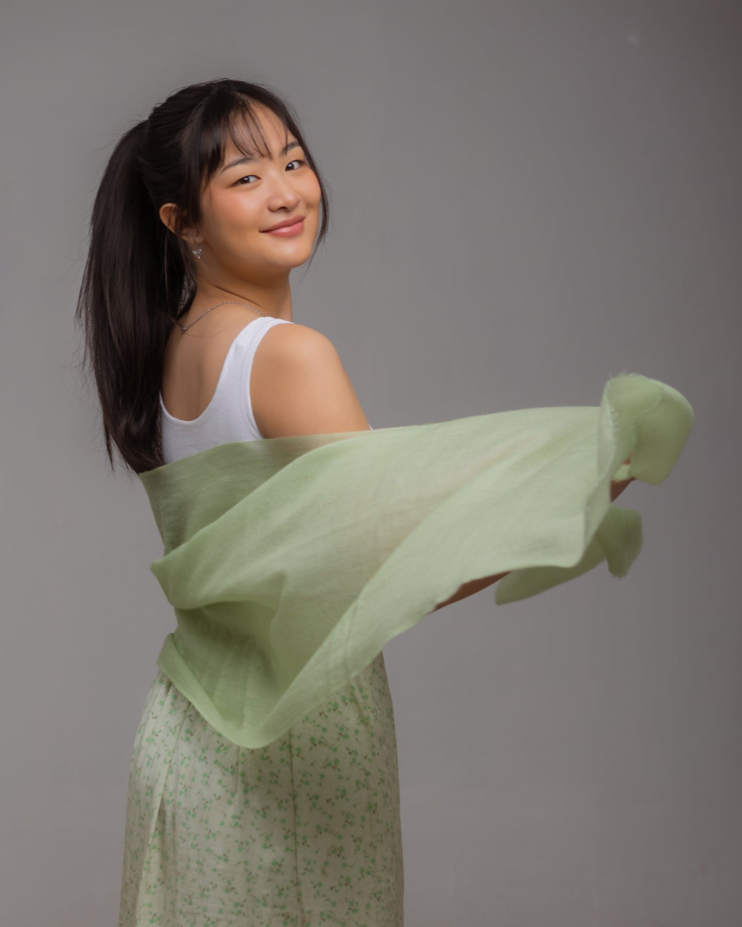 Shital Cashmere Stole ミントグリーン