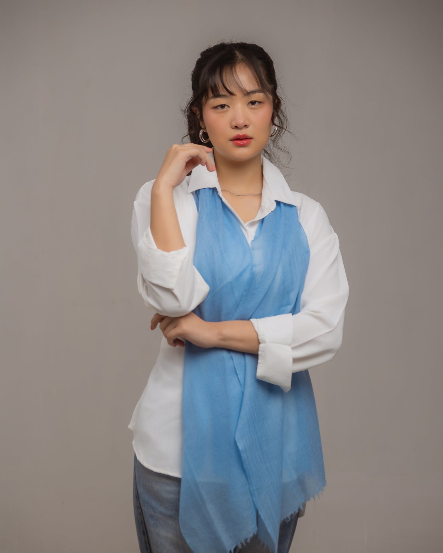 Shital Cashmere Stole スカイブルー