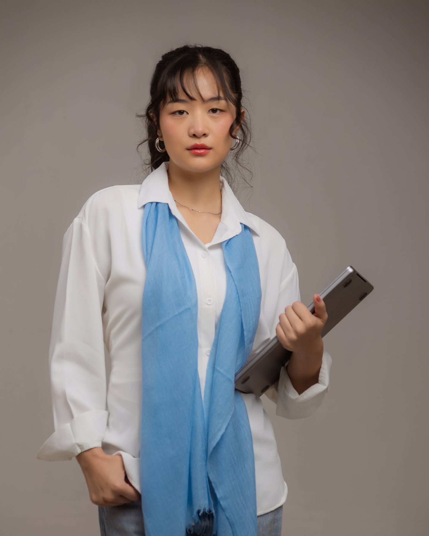 Shital Cashmere Stole スカイブルー